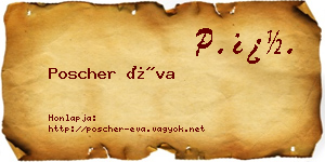 Poscher Éva névjegykártya